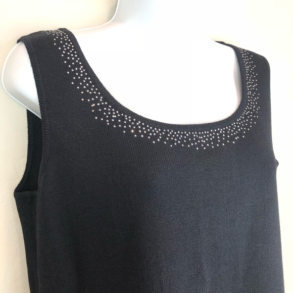 St. John S Top Black Santana Knit Crystals A - Picture 5 of 8